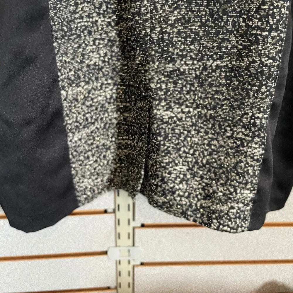 XOXO Black‎ Metallic Tweed Peplum Colorblock Sheath Dress Sleeveless Size 13/14